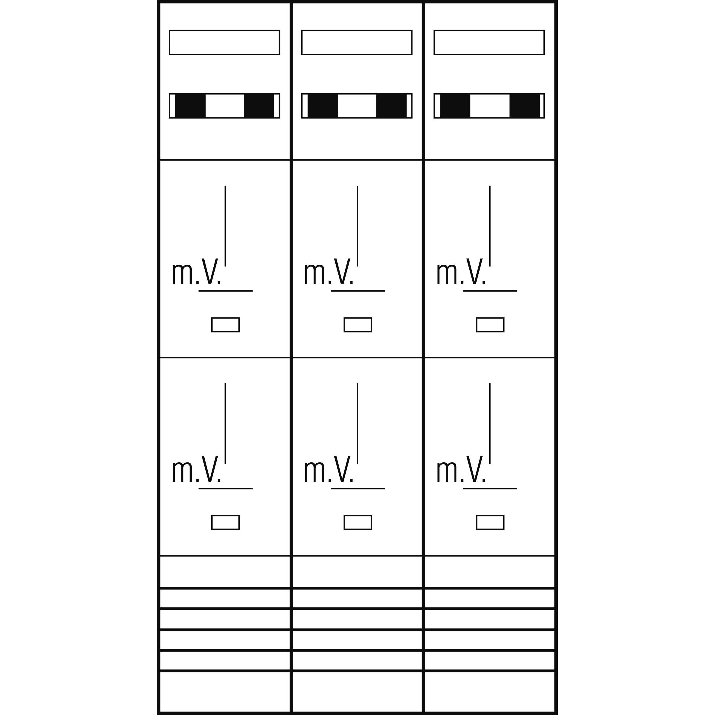 ABN, Verteilerschrank Zubehör, Z39760 Zählerplatz 3Pkt 6Z Klemmstein