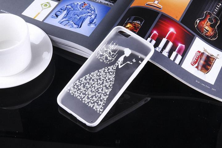Produktbild König Design Apple iPhone 6 / 6s Handy Hülle Mandala Case Motiv Schmetterling Frau Weiss Neu (Apple iPhone 6)