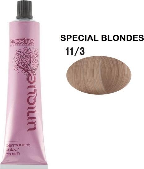 Konjac Sponge Vopsea de par permanenta Subrina Professional Unique 11/3, Blond Special Cendre, 100ml (11, 3 Special Cendre Blond)