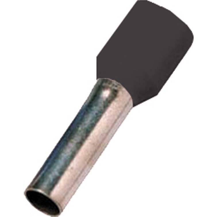 Intercable, Kabelverbindung, Isoleret terminalrør sort 1,5mm2 L=8mm - (100 stk.)