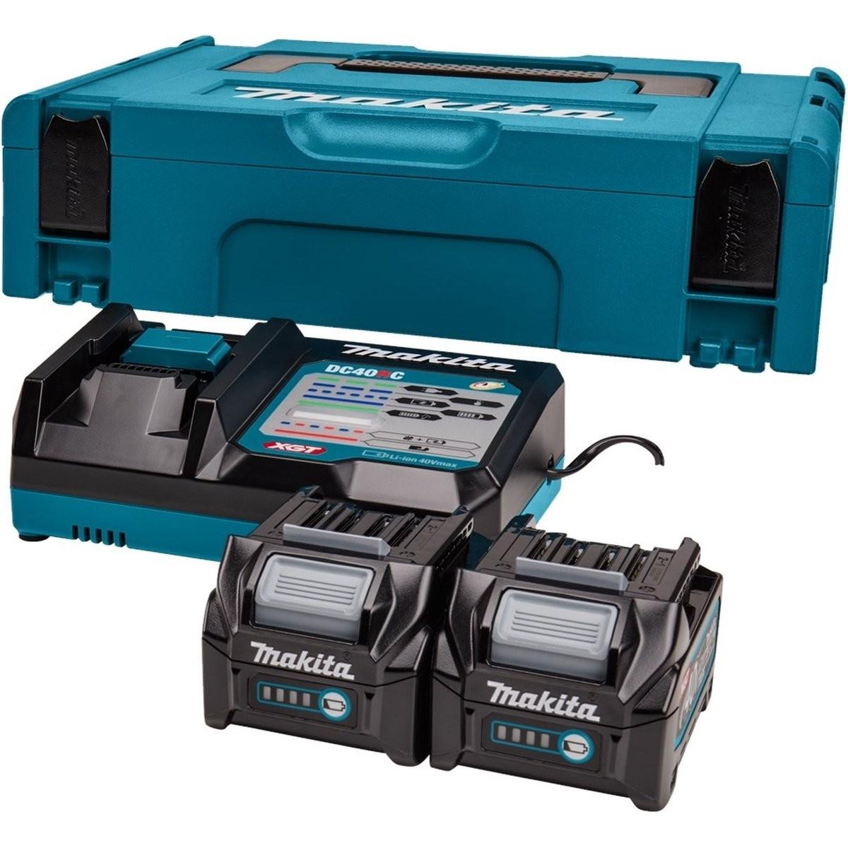 Makita, Batteria + Caricatore, Accu Starterset XGT DC40RC 2x BL4025 - 191V27-4 (40 V)