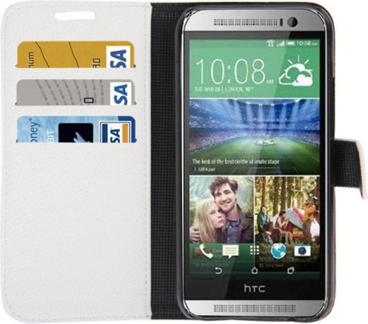 Produktbild König Design Schutzhülle PU Handytasche (Flip Quer) für Handy HTC One 2 M8 Weiss (HTC One M8)