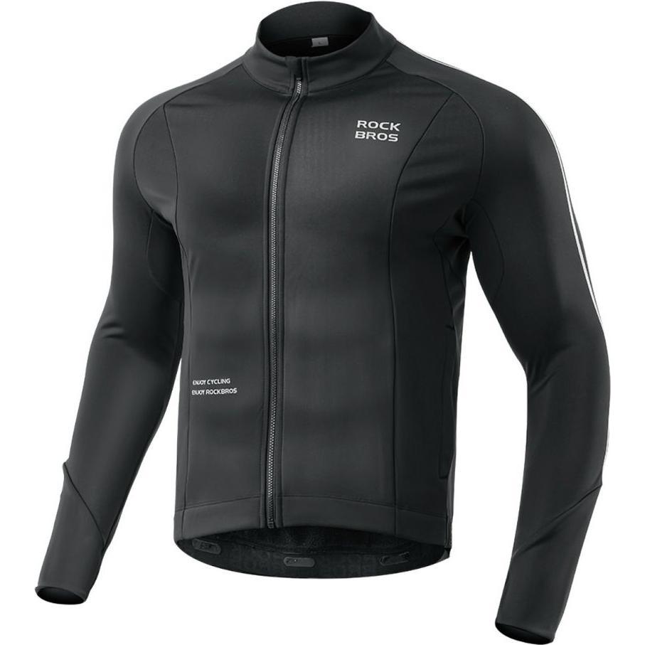 Rockbros, Herren, Velotrikot, 15400002005 long sleeve cycling jersey autumn/winter XXL - black (XXL), Schwarz, XXL