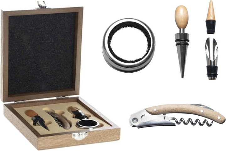 Produktbild Secret de Gourmet Sommelier Box Trester 4p (Weinausgiesser, Tropfring, Weinverschluss)