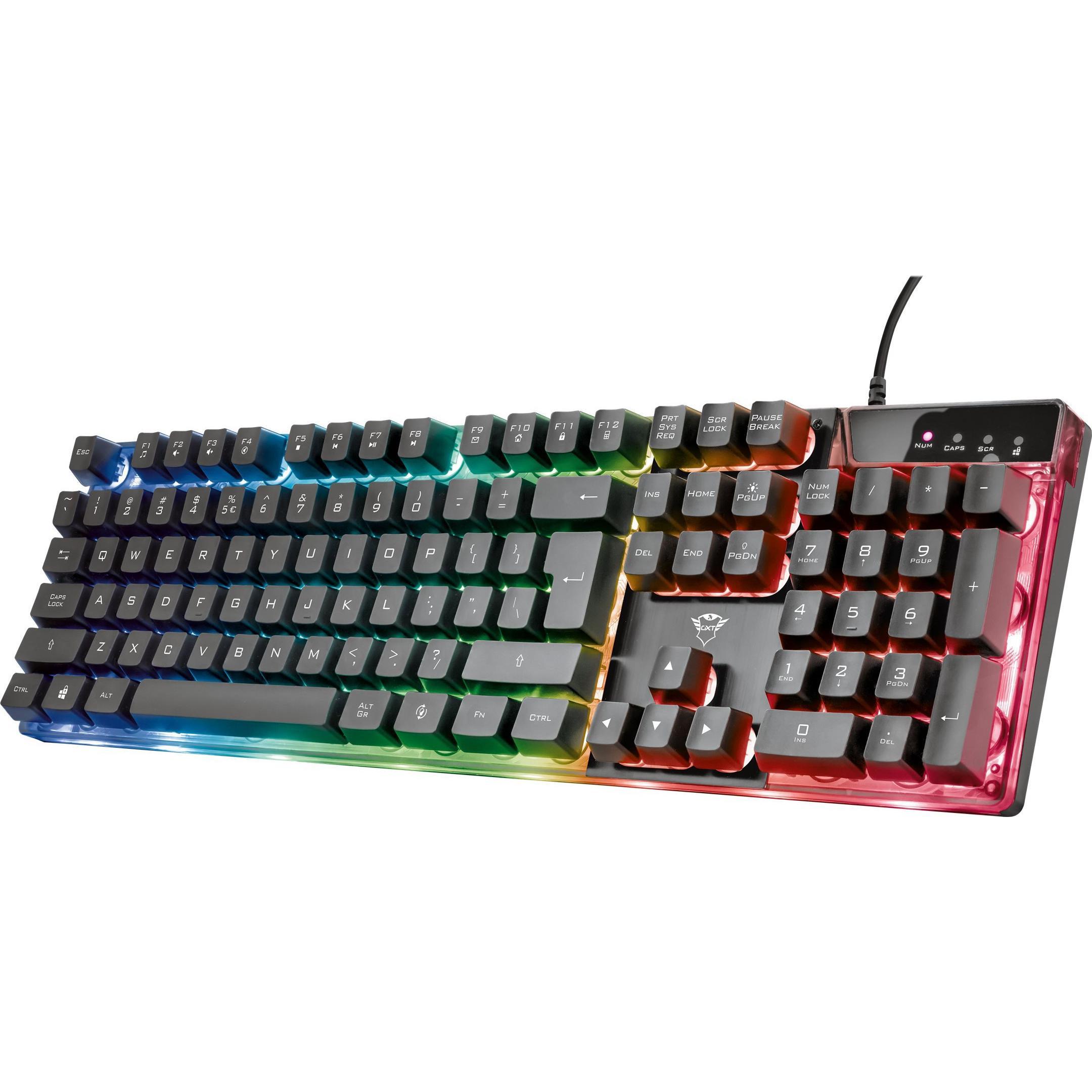 Trust GXT 835 Azor (DE, Kabelgebunden), Tastatur, Schwarz