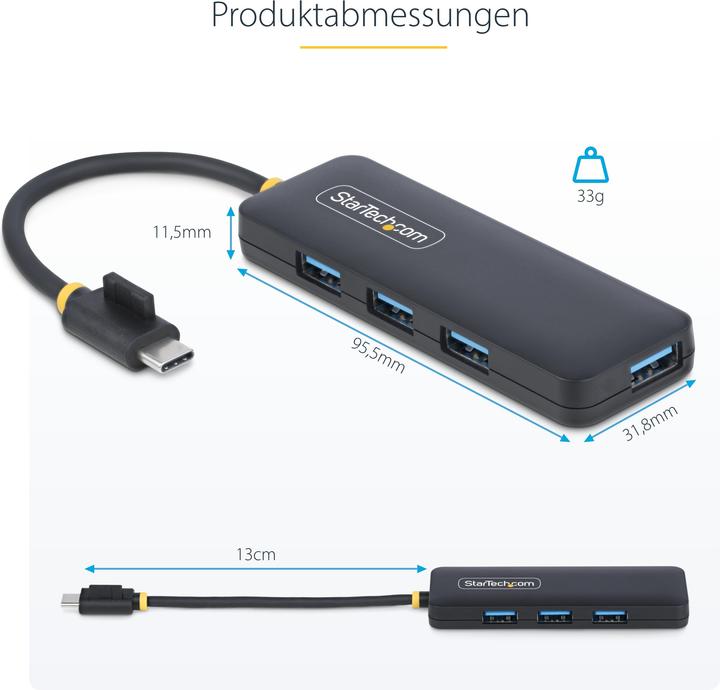 Immagine prodotto StarTech 4-Port USB-C Hub 5gbps Portable Powered Nms Ns Ctlr (USB-C, 4 porte)