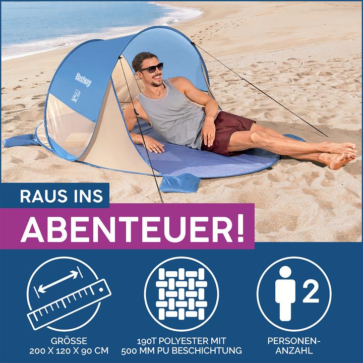 Actual product image Bestway Pop-up beach shell Beach Quick 2 200 x 120 x 90 cm (1.12 kg, 2 persons)