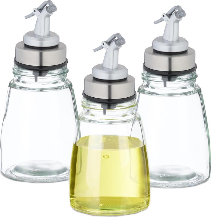Produktbild Relaxdays Ölflasche Glas 3er Set nachfüllbar (200 ml)