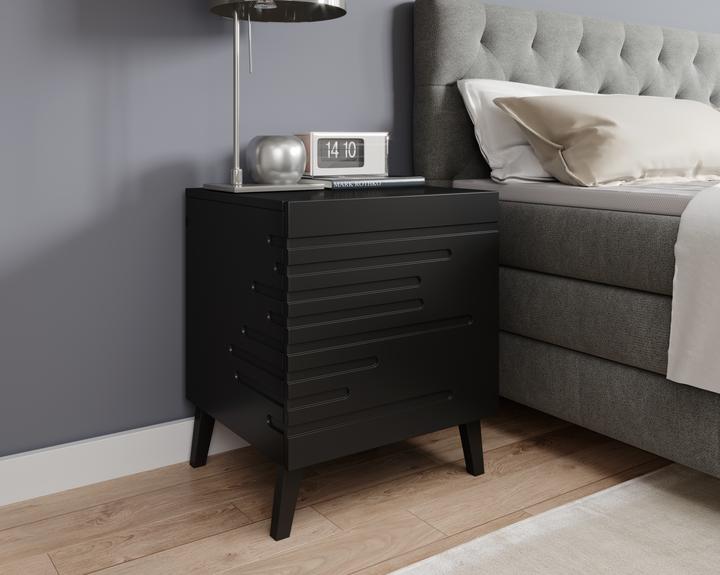 Actual product image Cama Bedside table NOVA 44x40x52 matt black (44 x 40 x 52 cm)