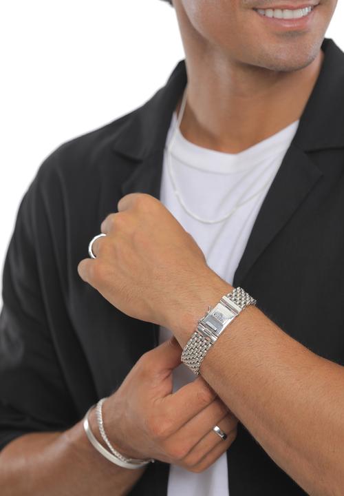 Image du produit Kuzzoi Bracelet Hommes Robuste Fermeture boîte Argent Sterling 925 (23 cm, Argent sterling 925)