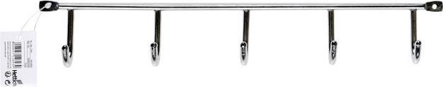 Actual product image Hettich Garderobenleiste verchromt 5 Haken 340 mm