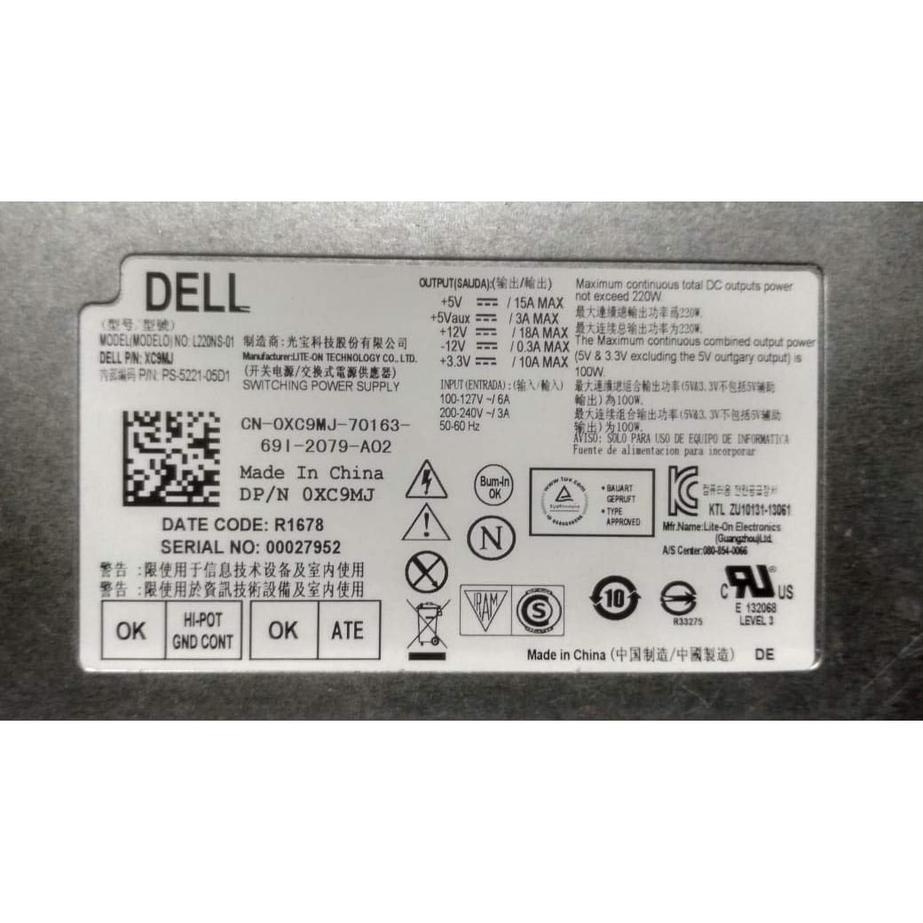 Dell Power Supply (220 W), Notebook Netzteil
