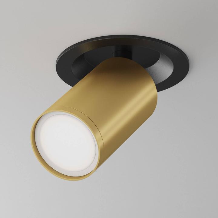 Actual product image Maytoni Focus S Ceiling Light, Ceiling Lamp GU10 12,3cm Black / Matt Gold (GU10)