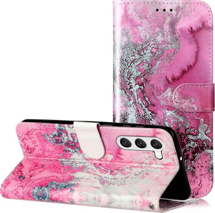 Produktbild Cover-Discount Leder Etui Hülle Marble weiss (Samsung Galaxy S24+)