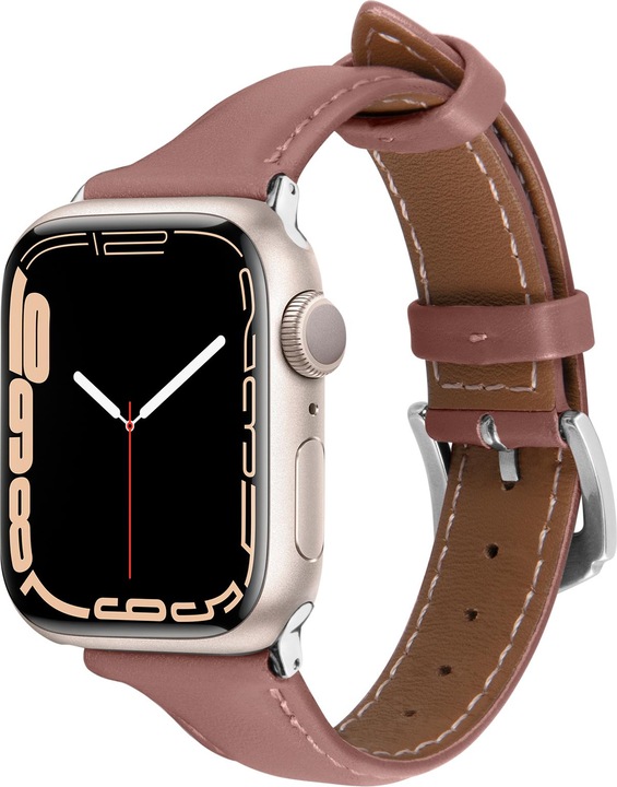 Spigen Kajuk Apple Watch Leather Strap 4/5/6/7/8 / SE 40/41 mm Pink (40 mm, 41 mm, Genuine Leather, Apple Watch Series 4, Apple Watch Series 5, Apple Watch Series 6, Apple Watch Series 7, Apple Watch Series 8, Apple Watch Series 9, Apple Watch SE)
