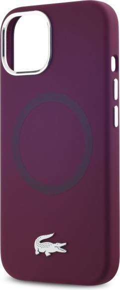 Image du produit Lacoste LCHMP15SSMAR iPhone 15 6.1" bordeaux hardcase Silicone Croco Logo MagSafe (Apple iPhone 15)