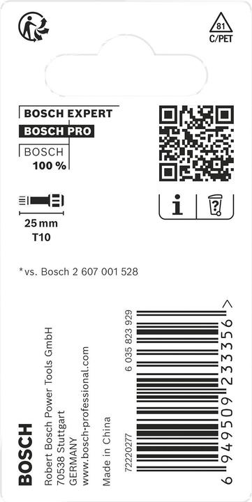 Actual product image Bosch Professional Zubehör PRO Torx Impact Bit, T10, 25 mm, 2 pcs.