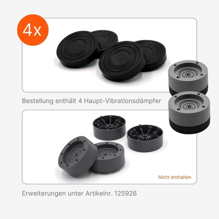 Produktbild Hermex Vibrationsdämpfer 4er-Pack Hauptfuss Anti-Schwingungsfüsse