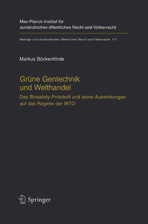 Produktbild Grüne Gentechnik und Welthandel (Markus Böckenförde, 2013)