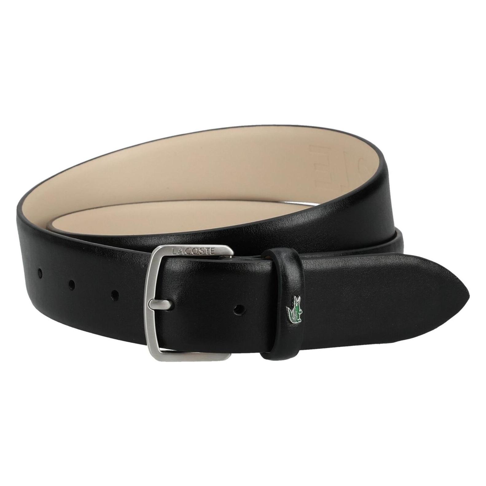 Lacoste, Herren, Gürtel, Elegance 35 Flat Raw Edge Belt, Schwarz