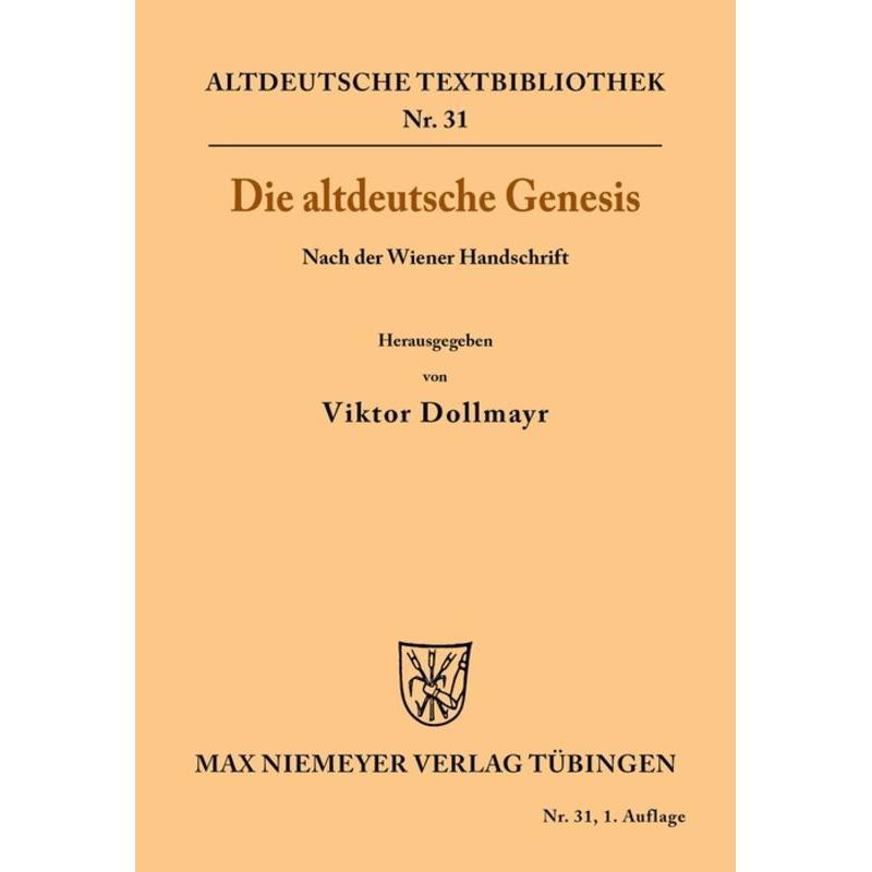 Die altdeutsche Genesis, Fachbücher von Viktor Dollmayr