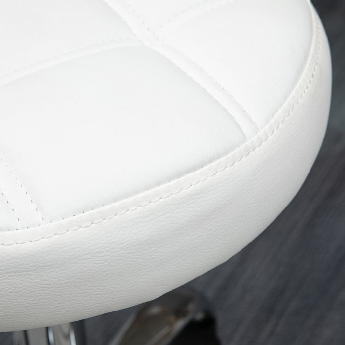 Image du produit Swisshandel24 Tabouret pivotant, tabouret de salon, réglable en hauteur, similicuir, design piqué, Ø35,5x48-63cm