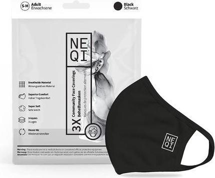 Neqi Couvre-visage communautaire Noir (3x)