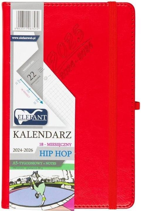 Kalender 2024/2026 A5 18M + Notizbuch Hip Hop rot (A5)
