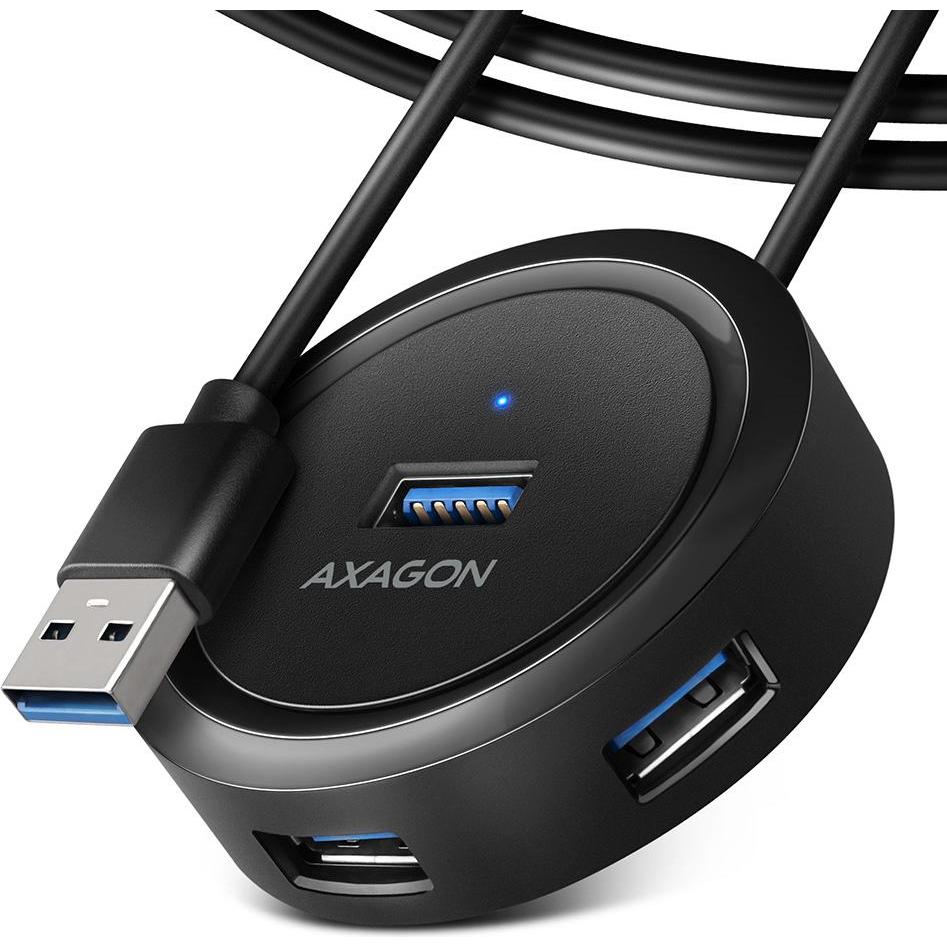 Axagon HUE-P1A (USB-C, 4 Ports), Dockingstation + USB Hub, Schwarz
