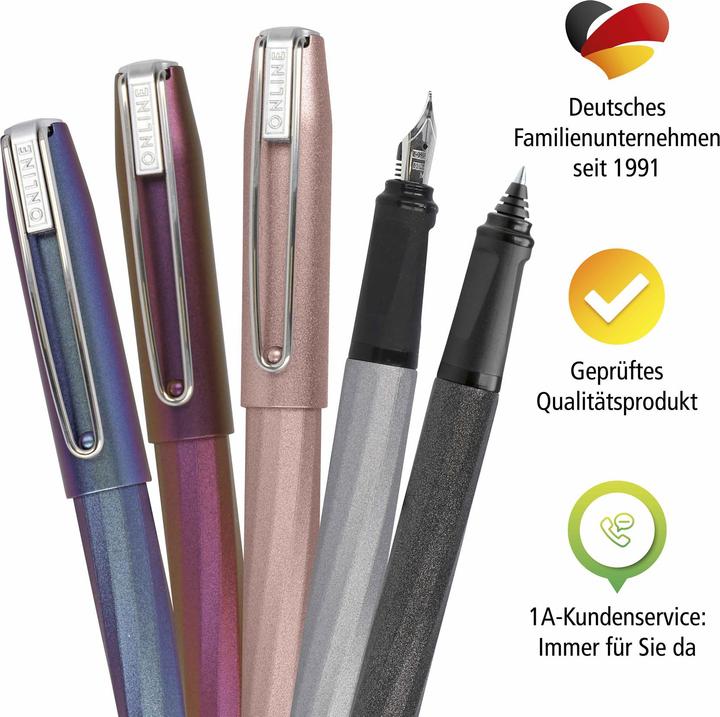 Image du produit Online Stylo plume Slope M 26132/3D Metallic Grey M (Gris métallique, 1 x)