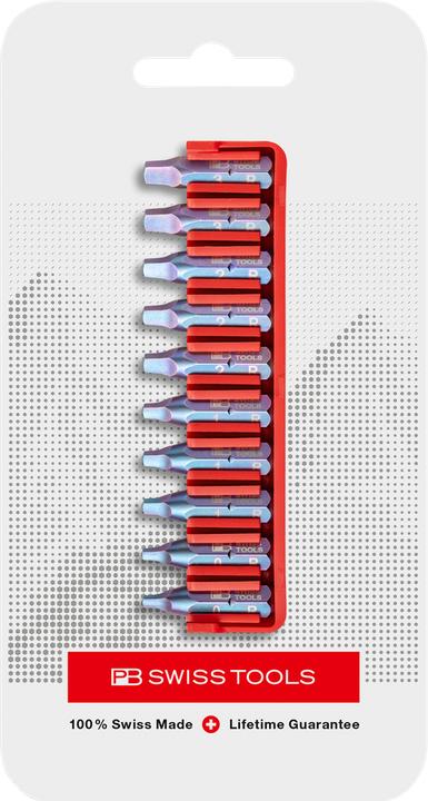 Actual product image PB Swiss Tools Jeu d'embouts PB C6.708 CN BitBlock avec 10 embouts (2x 3 mm, PH3 x1, 3x Pz2)