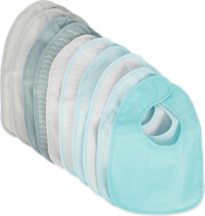 Bieco Lätzchen 10er Set, Petrol/Schiefer 30 x 21 cm (0 Mois)