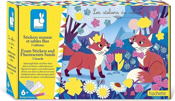 Janod J09166 Sticker Moos und Flusssand-3 Bilder-Thema Tiere des Waldes-Les Ateliers Du Calme-Kreatives Fr