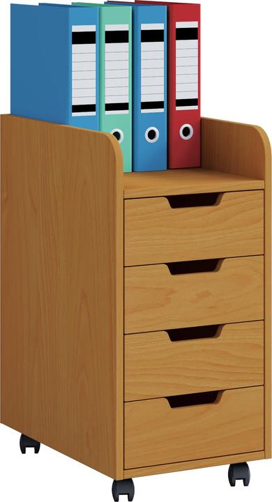 Image du produit VCM Armoire de bureau en bois Caisson à roulettes Konal Mini avec tiroir (33 x 40 cm)