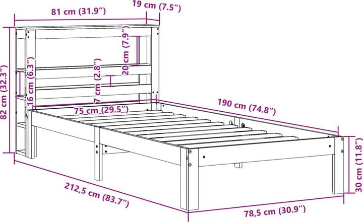 Actual product image vidaXL Bettgestell (140 x 190 cm)