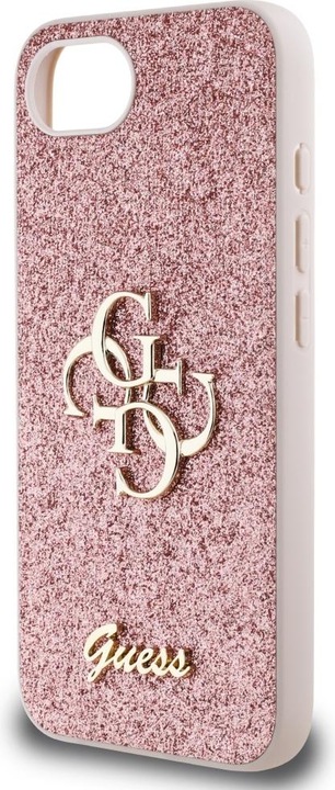Produktbild Guess Back panel cover Apple PU Fixed Glitter 4G Metal Logo Case for iPhone SE4 Pink (Apple iPhone 16e)