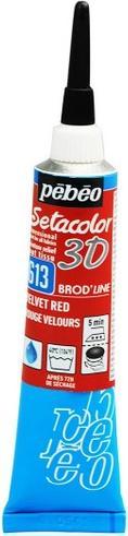 Pebeo Setacolor 3D 20ml Effetto Brod-Perle - Colore 07 Argento, Pittura Per Tessuto Rilievo Morbido