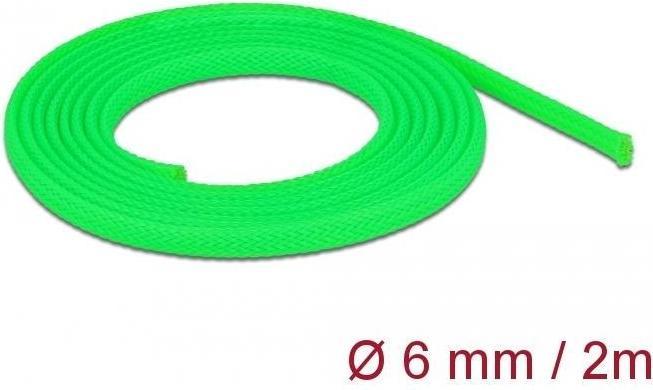 Image du produit Delock Gaine tressée extensible 2 m x 6 mm vert (Gaines pour câbles, 200 cm)
