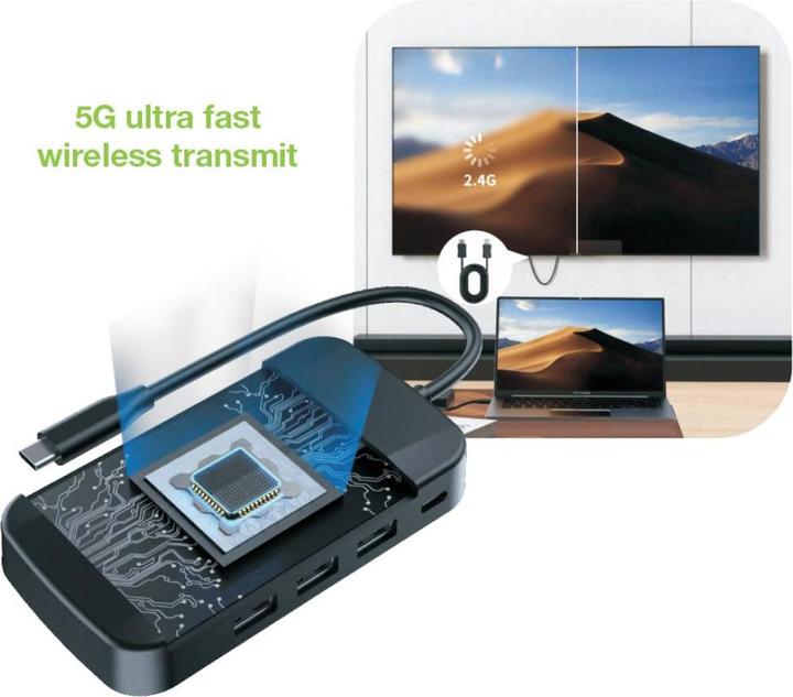 Actual product image Techly Bezprzewodowy transmiter obrazu USB-C do HDMI 1080p do 30m (30 m)