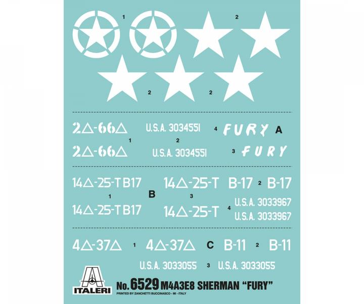 Actual product image Italeri M4A3E8 Sherman