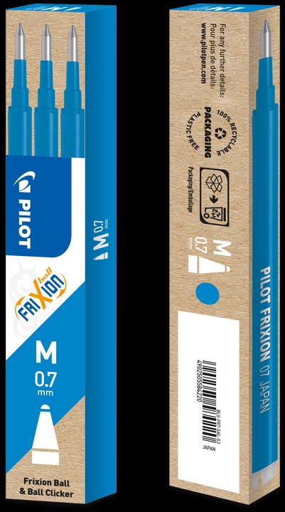 Image du produit Pilot FriXion Refill Set à 3 bleu ciel (Recharger, Bleu ciel, 0.70 mm)