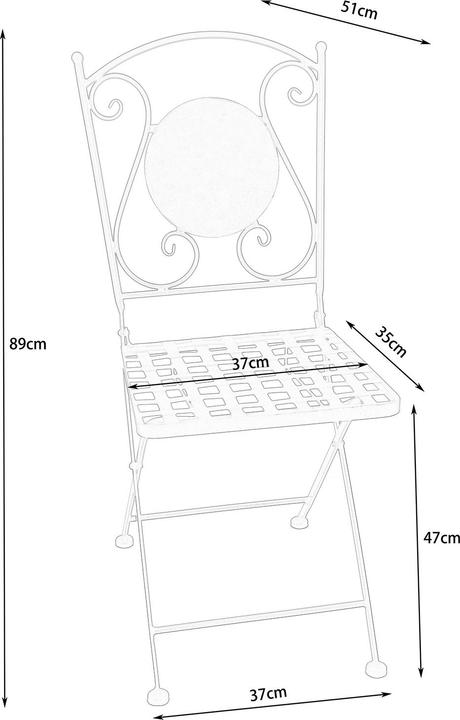 Produktbild HTI-Living Tisch und 2 Stühle Celia Bienvenue
