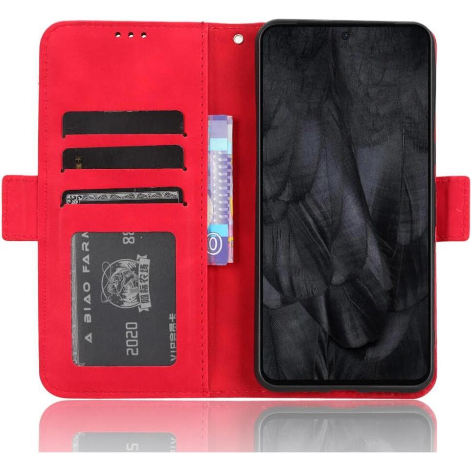 Thumbnail - Cover-Discount Google Pixel 8 Pro - Etui mit vielen Kartenfächer rot (Google Pixel 8 Pro), Smartphone Hülle, Rot