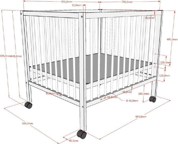 Image du produit Vipack Laufgitter Dino (80 cm, 100 cm, Hêtre)