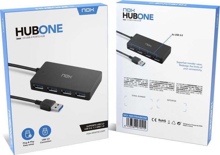 Produktbild Nox Lite Hub One (USB-A, 4 Ports)