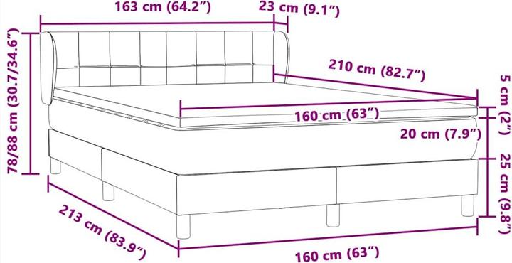 Produktbild vidaXL Boxspringbett (160 x 210 cm)