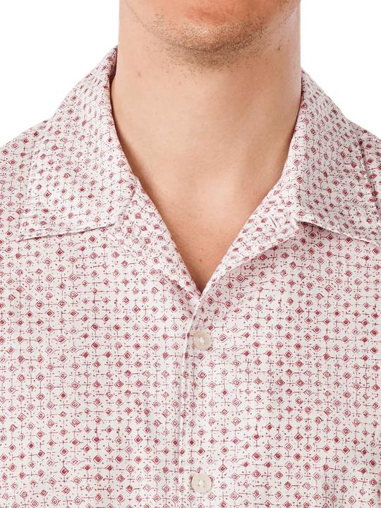 Actual product image Marc O'Polo Short Sleeve Shirt Minimal Print Multi/White Cot (S)