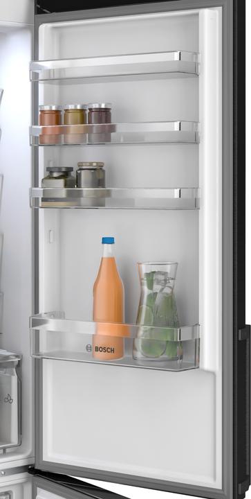 Produktbild Bosch Hausgeräte Serie 4, Freistehende Kühl-Gefrier-Kombination mit Gefrierbereich unten, 203 x 60 cm, Edelstahl schw (363 l)