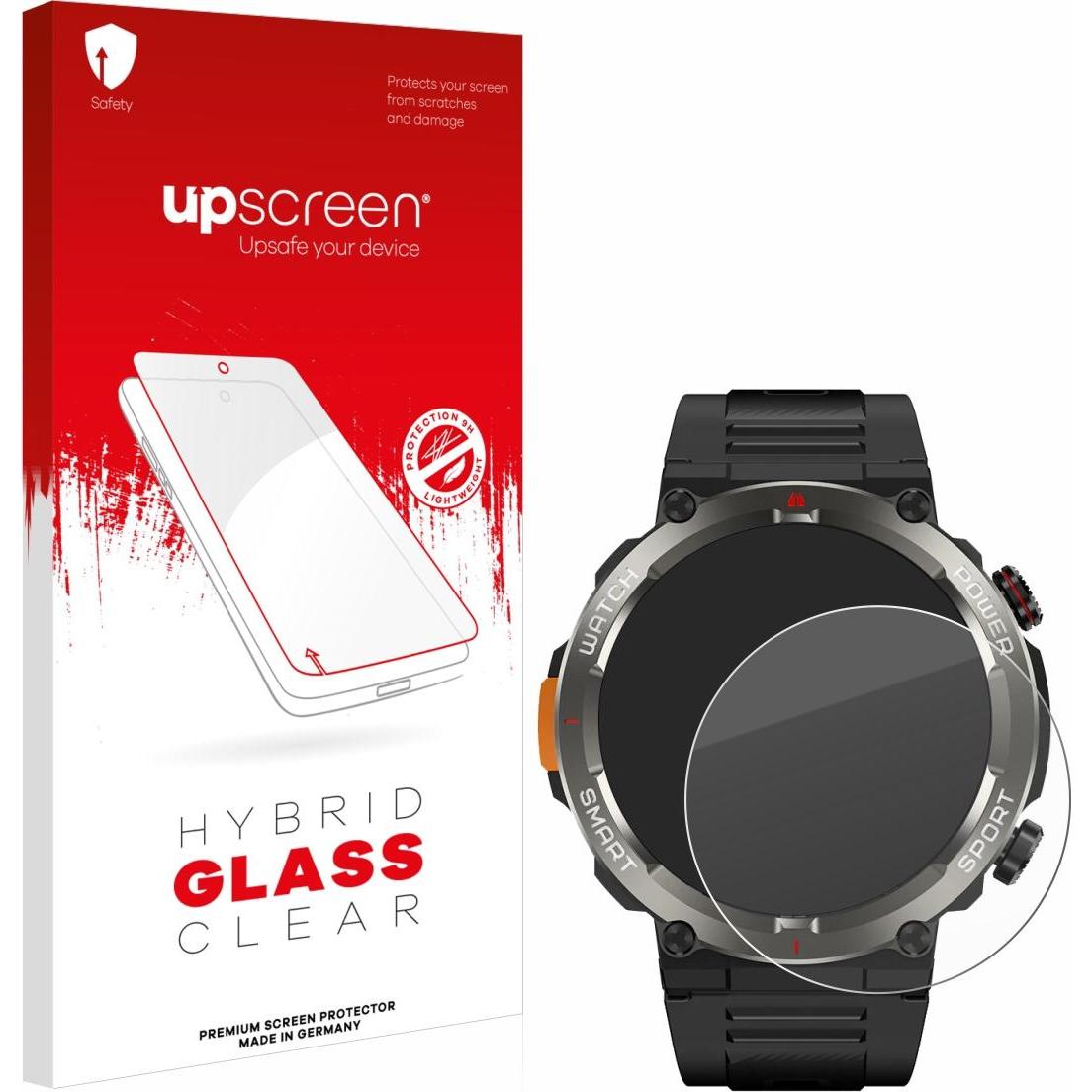 upscreen Schutzglas Schutzfolie Displayschutz Display Schutz Glas Folie klar, Smartwatch Schutzfolie, Transparent