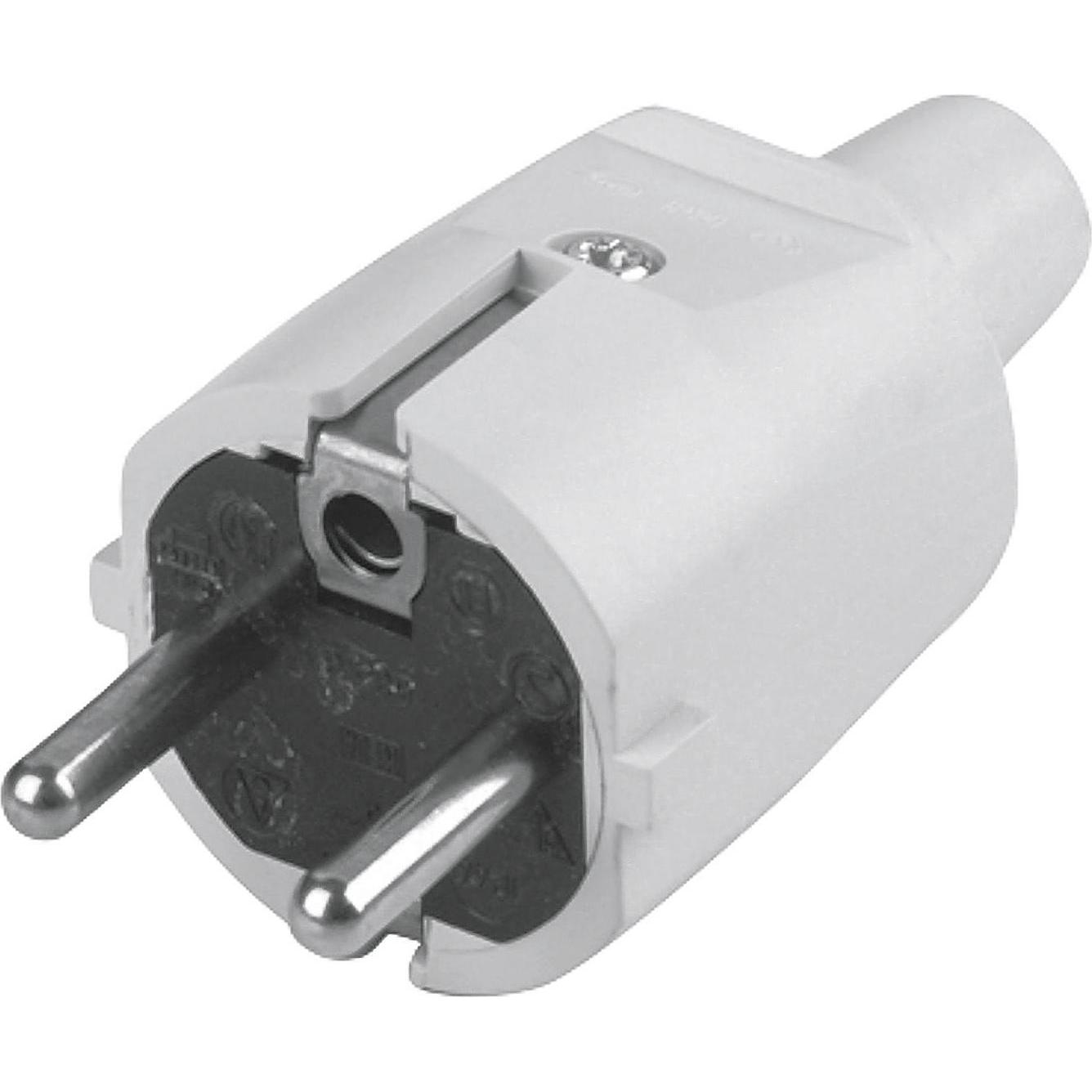 10x REV, Netzstecker + Netzkupplung, 0512070777 Schutzkontaktstecker PVC 250 V Grau IP20